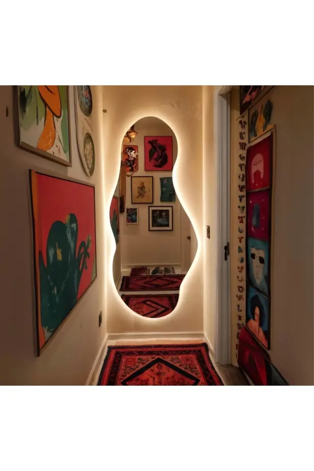 Stewehome Ηλεκτρικός καθρέφτης με LED φωτισμό Κίτρινο 110x65 cm