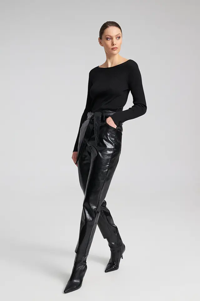 Faux Leather Pants CAZELLE TROUSERS - XS 2