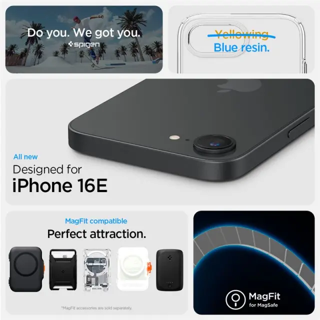 Spigen Crystal Flex MagSafe, clear white - iPhone 17e/16e 2