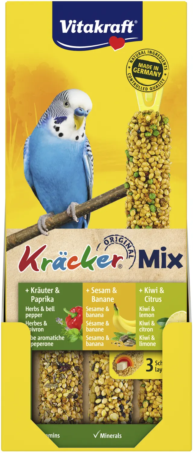 VITAKRAFT Kr&auml;cker Mix Banana, kiwi, pepper - treats for budgerigar - 3 pcs.