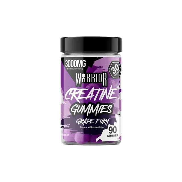 Warrior Creatine Gummies Grape Fury, Συμπλήρωμα Διατροφής με Κρεατίνη, Γεύση Σταφύλι, 90 ζελεδάκια