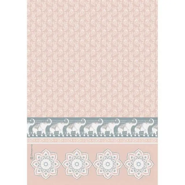 Stamperia Ριζόχαρτο για Decoupage - Elephants Pink Background - A4