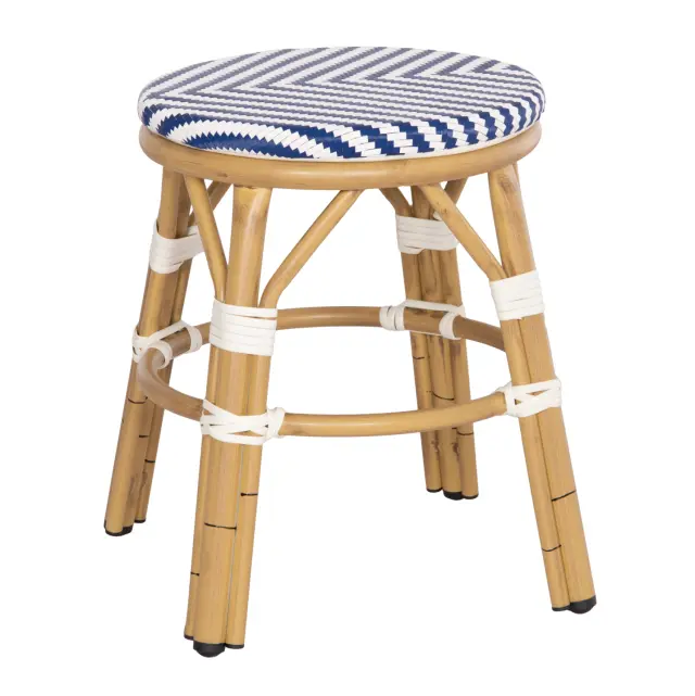ΣΚΑΜΠΟ ΑΛΟΥΜΙΝΙΟΥ FB96285.05 BAMBOO LOOK-TEXTILENE ΛΕΥΚΟ-ΜΠΛΕ Φ36x46Υεκ.