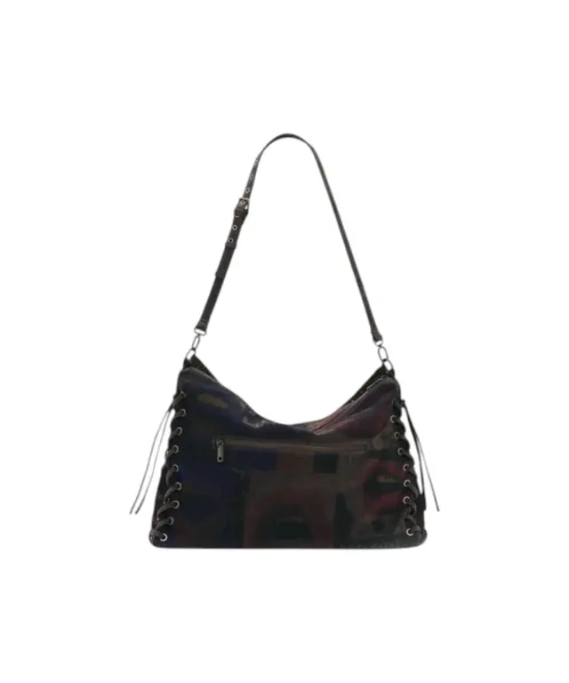 Desigual - Γυναικεία Τσάντα Ώμου Leiria Graffiatto 26WAXD15-9019 Μπορντό/Μαύρο 2