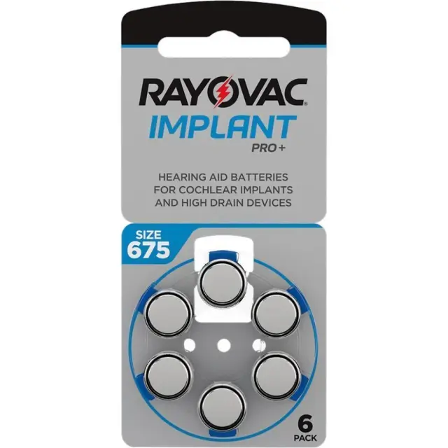 Μπαταρίες Ακουστικών Βαρηκοΐας Rayovac 675 Implant Pro 1.45V Τεμ. 6