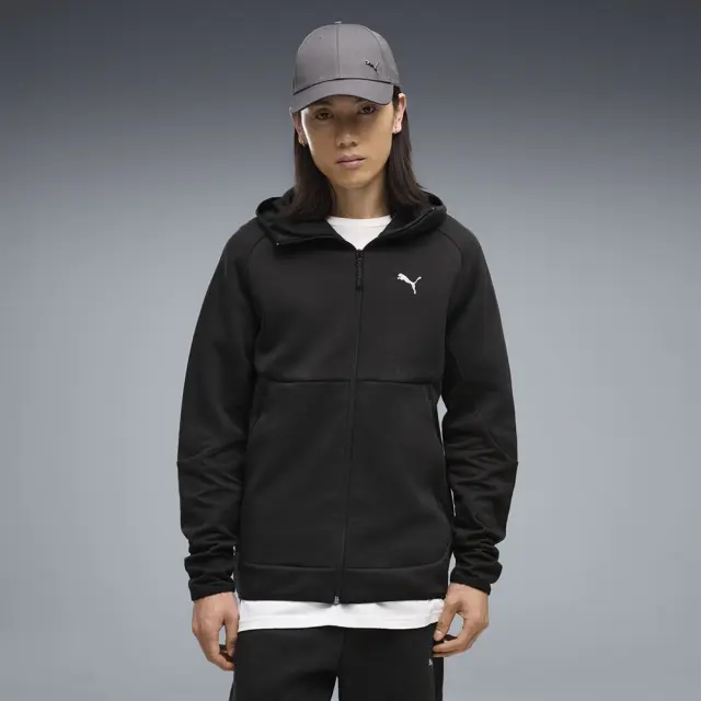 Puma Slim Elevated Full Zip Hoodie (693951-01) - Μαύρο