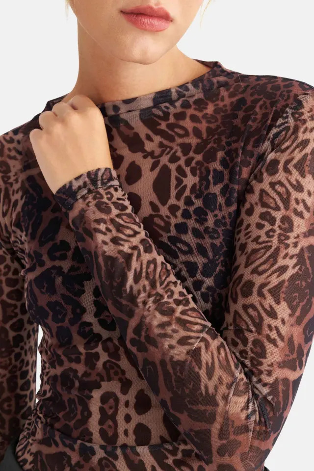 Attrattivo Κορμάκι animal print Καφέ 3