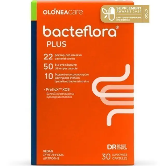 Olonea Bacteflora Plus, Συμπλήρωμα διατροφής για τις Υψηλές Ανάγκες συμπλήρωσης του Εντερικού Μικροβιώματος 30 Κάψουλες