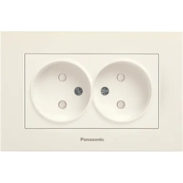 Karre Plus Beige Two Gang Socket Child Protection