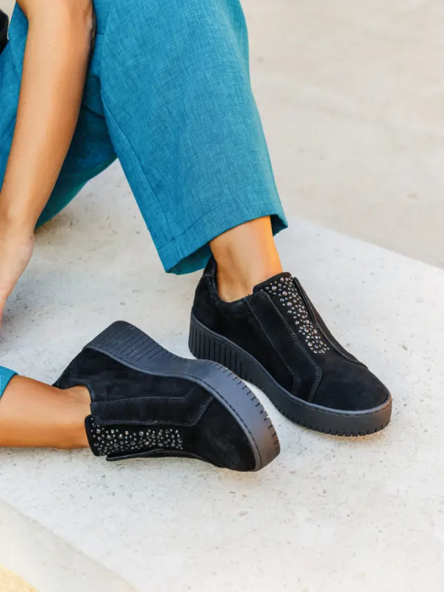 Gabor Μοκασίνια-Loafers Γυναικείο δέρμα Nubuck Μαύρο GAB/53231 47-SCHWARZ 2