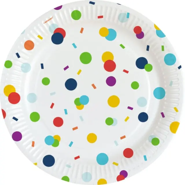 Πιάτα χαρτ. φαγητού 23εκ Confetti Birthday /8 τεμ