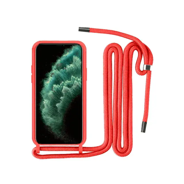 Θήκη Με Κορδόνι Crossbody Liquid Silicone Για Samsung Galaxy A02s / M02s / F02s / A03s Κόκκινη