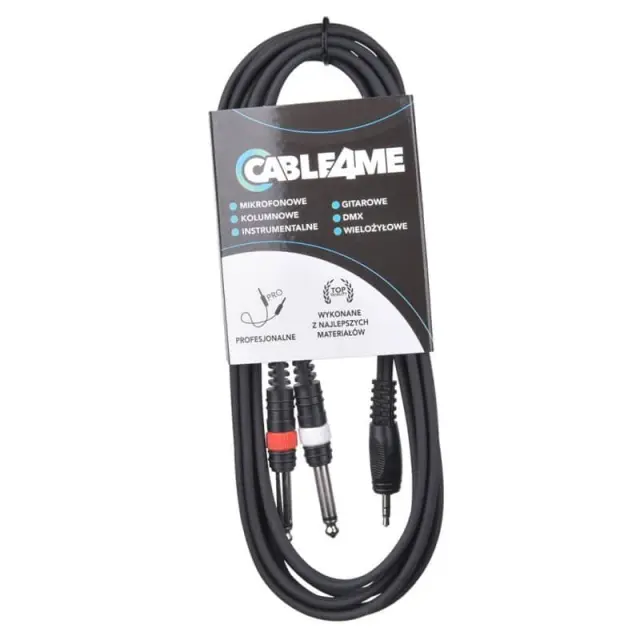 CABLE4ME 3.5mm Mini Stereo Jack Male - 2x 6.3mm Mono Jack Male 6m