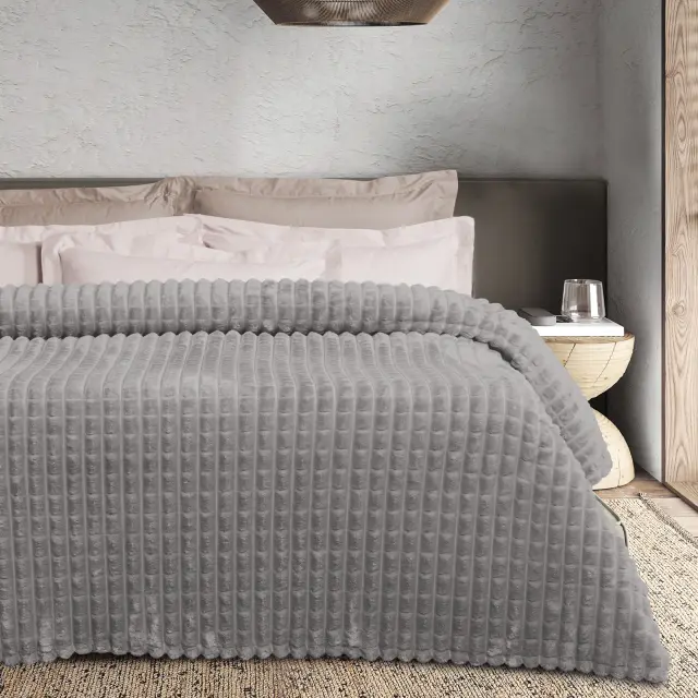 Κουβέρτα 160x220 Μονή 330gsm Fleece Das Home 1389 Grey 100% Πολυέστερ
