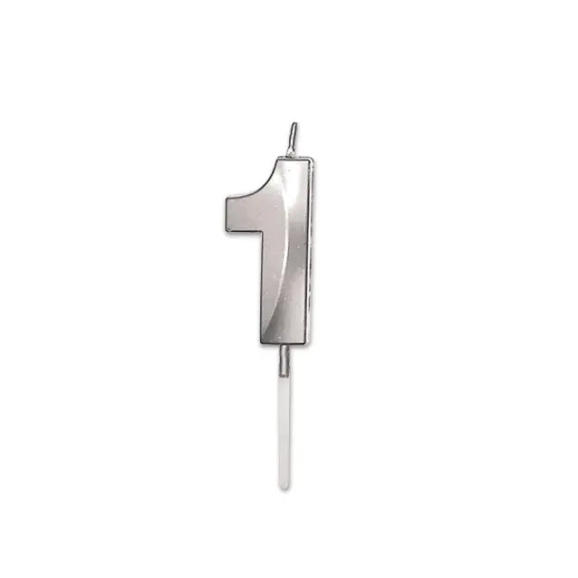 Κερί Prestige Silver Metal 9 cm Νούμερο 1