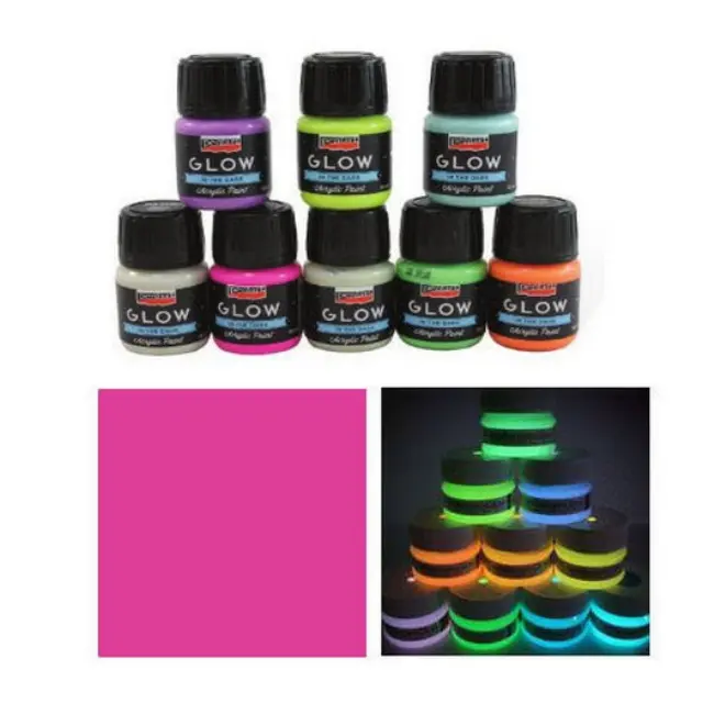 Χρώμα Φωσφοριζέ στο σκοτάδι (Glow in the Dark) Pentart 30ml - Pink