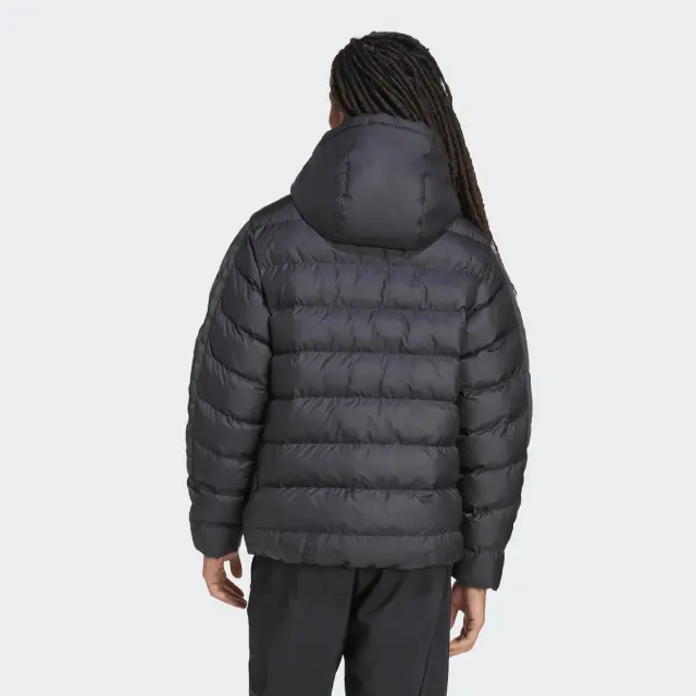 adidas Sportswear Men's Essentials 3Stripes Synthetic Down Hooded Jacket Μαύρο KE8328 (adidas Sportswear) - XXLarge 2