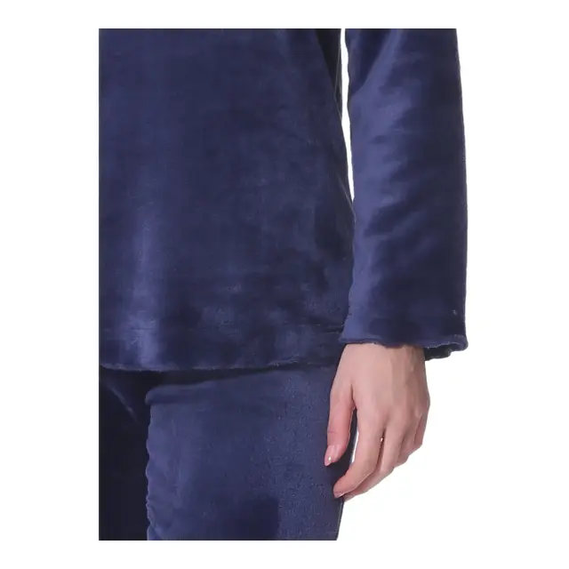 Lydia Creations Γυναικεία Πυτζάμα Fleece Αρκουδάκι, Χρώμα Σκούρο Μπλε 3