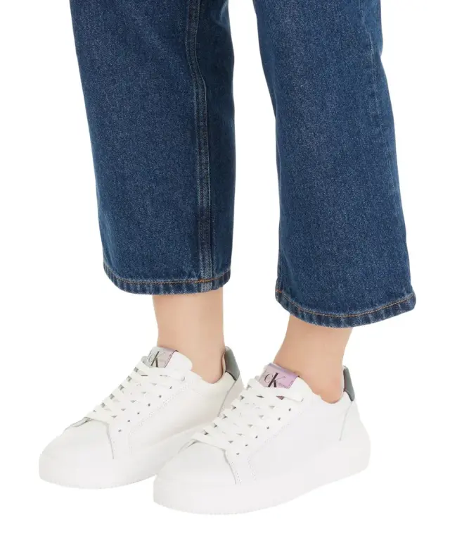 Calvin Klein - Γυναικεία Sneakers Chunky Cupsole Laceup Lth Wn YW0YW01202-01W Λευκό - 40 3