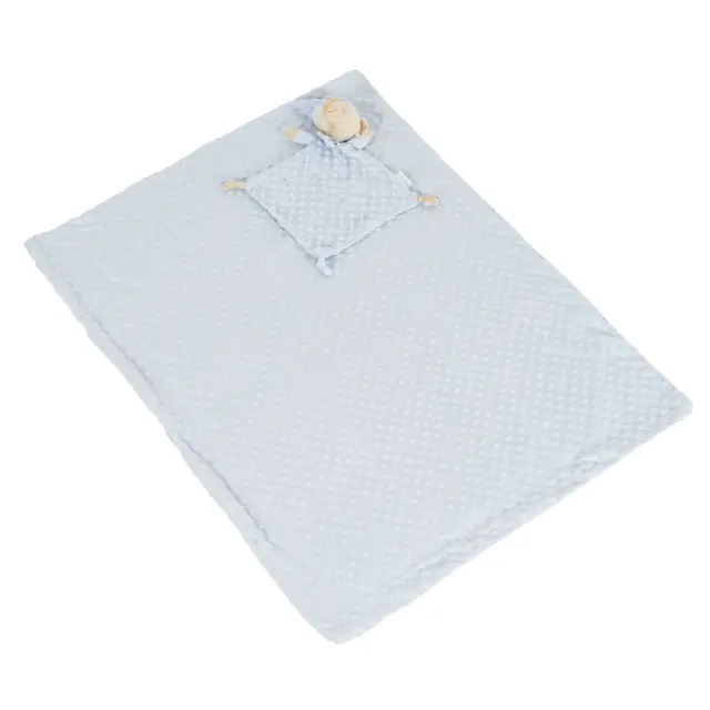 Cangaroo Κουβέρτα Αγκαλιάς & Λίκνου 75*100cm & Doudou Bennie Blue 3800146271435 2