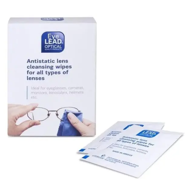 EyeLead | Antistatic Lens Cleansing Wipes Αντιστατικά Μαντηλάκια Για Όλους τους Τύπους Φακών | 10τμχ