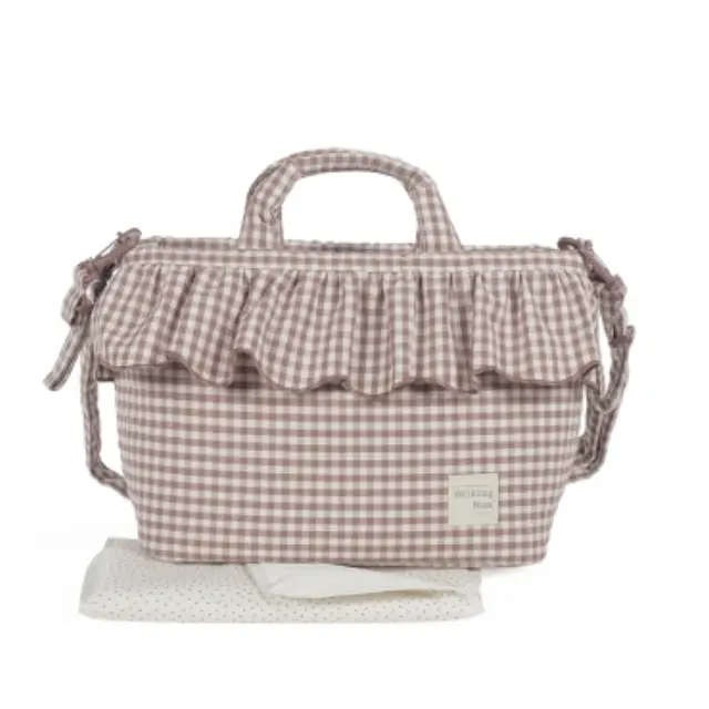 Walking Mum: Τσάντα Αλλαξιέρα Praline Vichy Moka 44x29x12εκ.