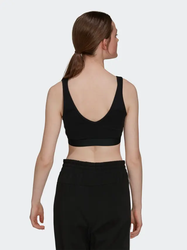 Adidas Essentials 3-Stripes Γυναικείο Αθλητικό Μπουστάκι Μαύρο με Αφαιρούμενη Ενίσχυση GS1343 1011 3