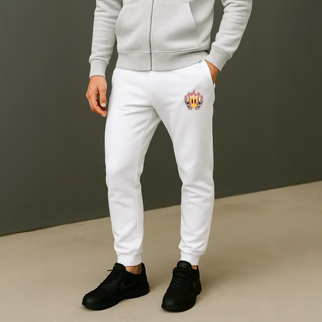 Φόρμα Noshame® Λευκή με τύπωμα Smiley face - 612573 - XXL