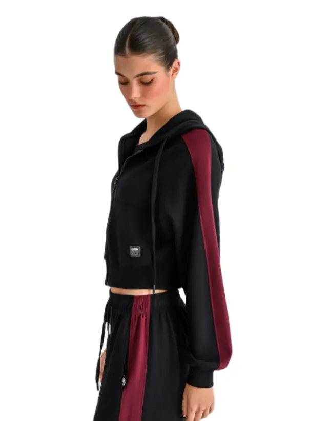 Bodytalk γυναικεία crop φούτερ ζακέτα με ρίγες 1262-907422-1 2