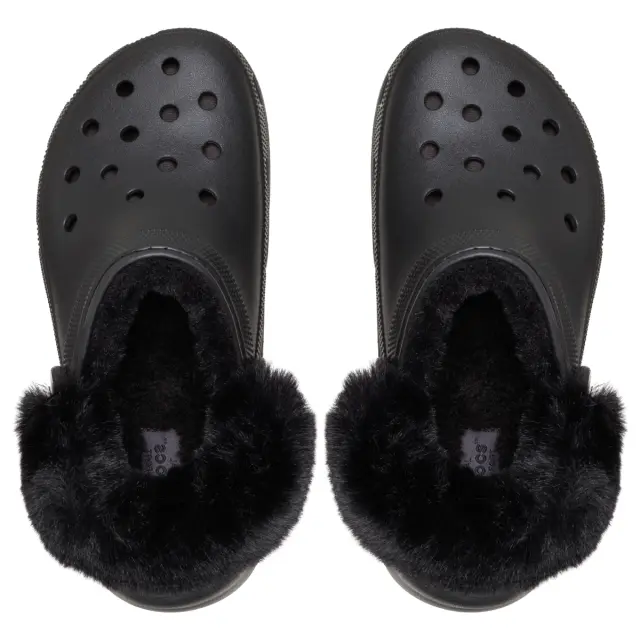 Crocs Classic Platform Fuzz Lined Cg Black 212854-001 - 38-39 3