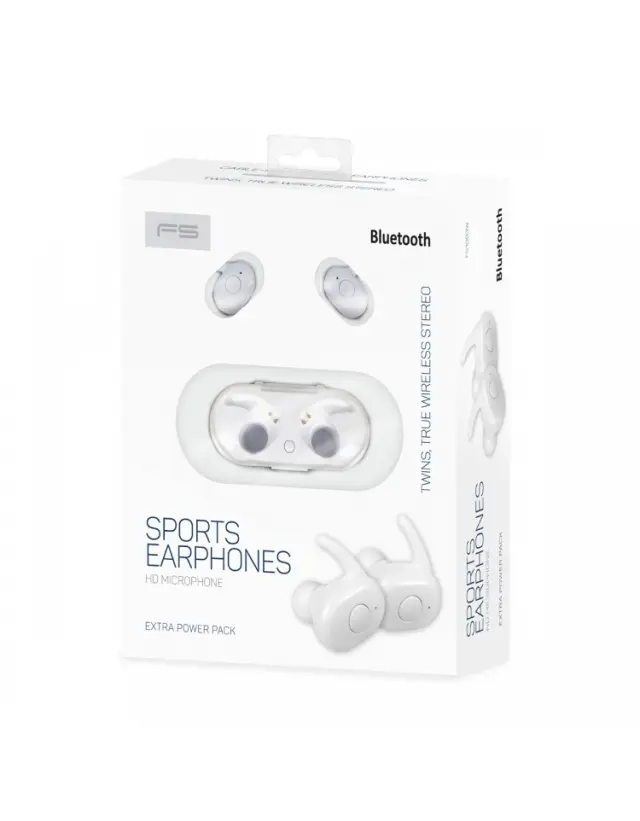 FREESTYLE BLUETOOTH V5.0 EARPHONES SPORT + CHARGING STATION FS1083 WHITE 2