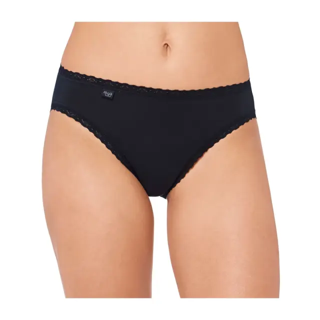 Sloggi Γυναικείο Εσώρουχο 24/7 Cotton Lace Tai - Τριπλό Πακέτο, Χρώμα Μαύρο 2