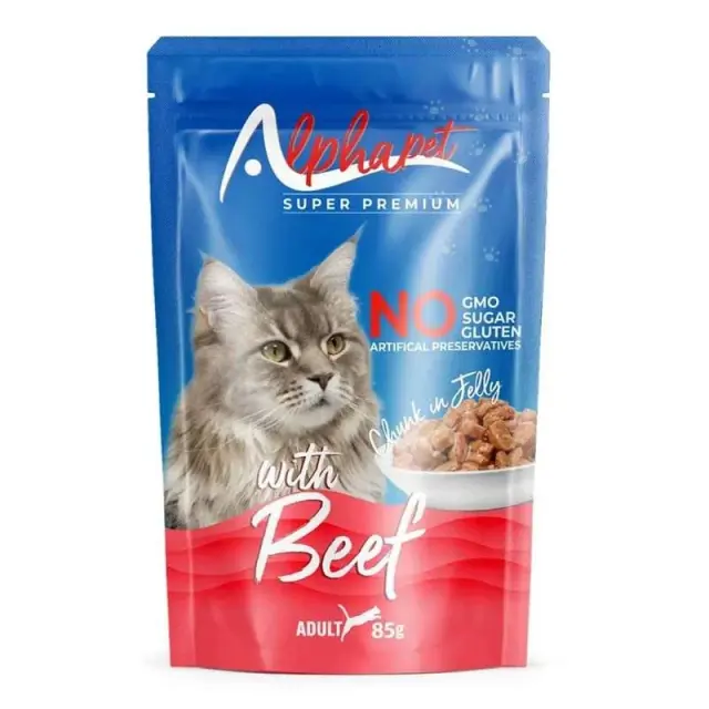 Alphapet Φακελάκια Γάτας με Βοδινό 85gr
