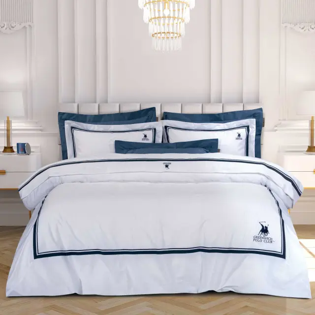 Σετ Σεντόνια 240Χ270 Υπέρδιπλα Classic Greenwich Polo Club 2174 Λευκό 100% βαμβακερόΧωρίς Λάστιχο