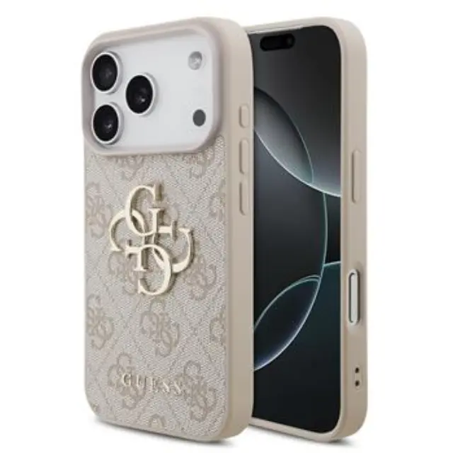 Guess PU 4G Metal Logo Case for iPhone 17 Pro Pink