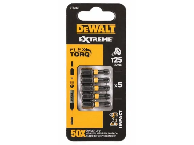 Impact Screwdriver Bit Torx T25 25mm 5pcs.