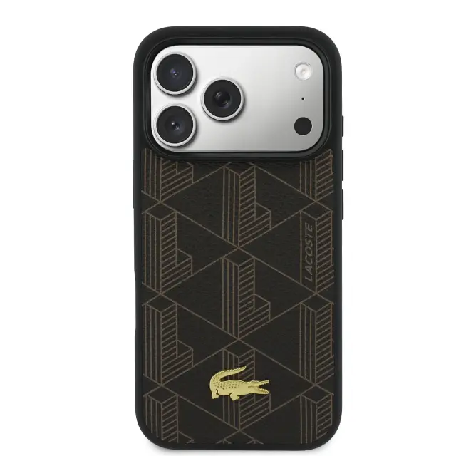 Lacoste PVC Blend MagSafe Case + Wallet for iPhone 17 Pro Brown 2