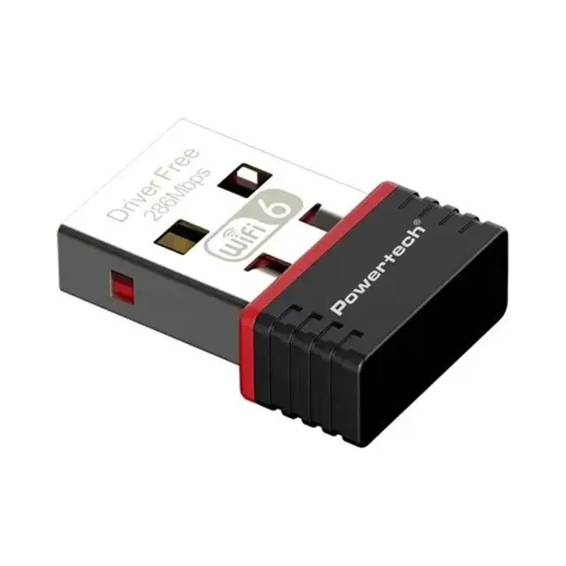 Powertech PT-1383 802.11ax USB Wireless Nano Adapter 300Mbps WiFi 6 Black 3