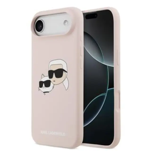 Karl Lagerfeld Liquid Silicone Double Heads MagSafe Case for iPhone Air Pink