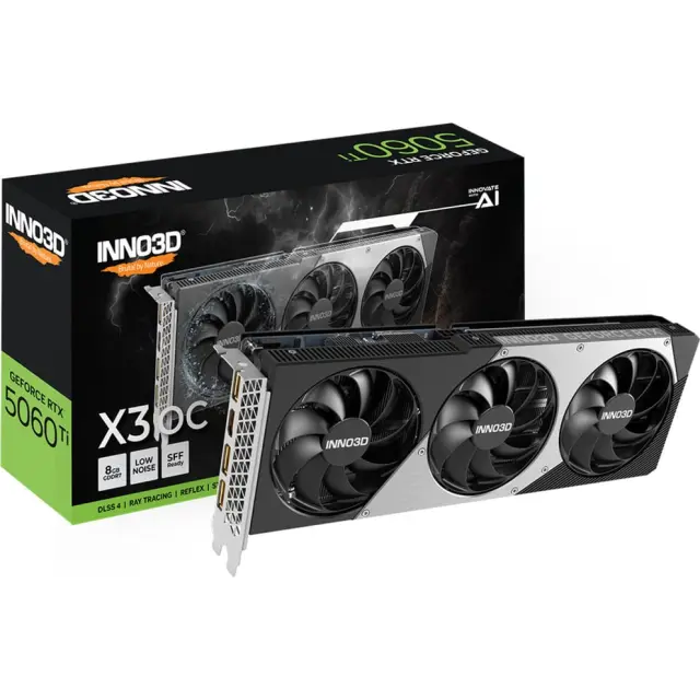 Inno3D GeForce RTX 5060 Ti TWIN X3 OC 8GB (DLSS 4, 3x DisplayPort, 1x HDMI 2.1)