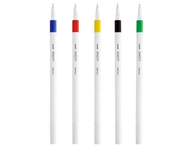 Μαρκαδόροι Σχεδίου Uni-Ball Vivid Emott με πάχος μύτης 0.4mm - 5 τεμάχιαEMOTT 5P SET VIVID COLOURS 3