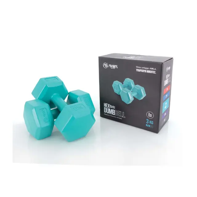 Amila Hex Plastic Series Dumbbell 3.0 kg Weight Πράσινο 44534 (Amila) - One Size 2