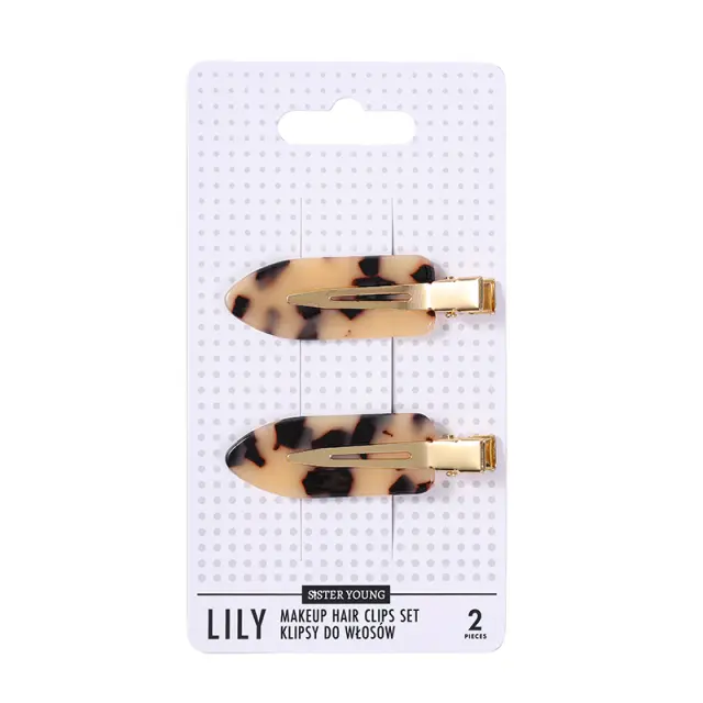 Sister Young LILY Makeup Hair Clips Set Light Leopard Print (2 τεμάχια)