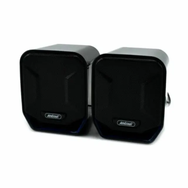 Andowl Q-YX17 Ηχεία Υπολογιστή 2.0 με RGB Φωτισμό και Ισχύ 3W σε Μαύρο Χρώμα