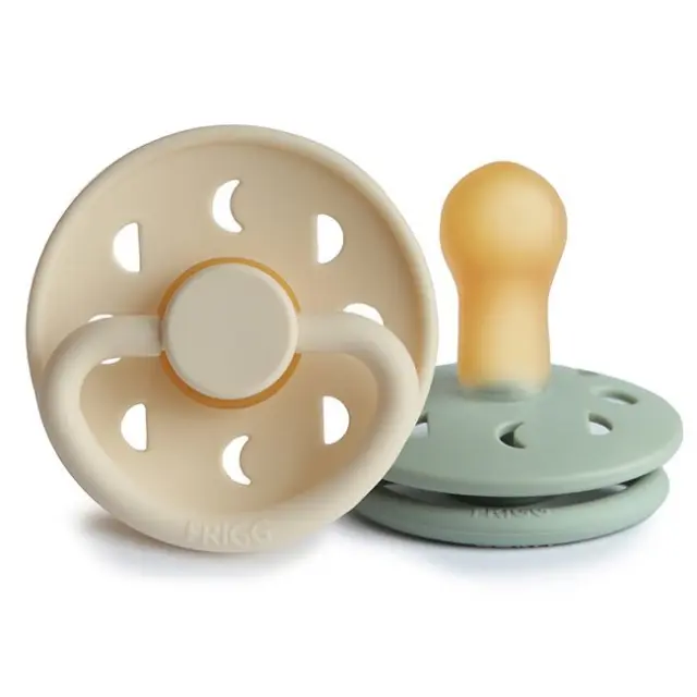 Σετ 2 Πιπίλες Latex FRIGG Moon Phase Cream/Sage 6-18 Μηνών Baby Oliver