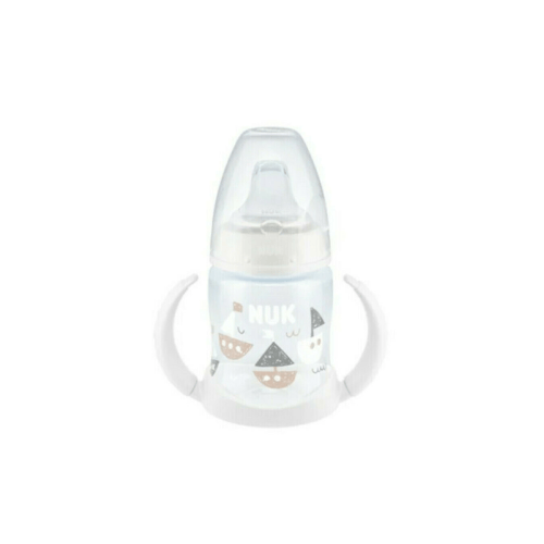 Nuk First Choice Temperature Control Μπιμπερό Εκπαίδευσης Ρύγχος Σιλικόνης με Λαβές 6-18 Μηνών 150ml Λευκό (10.743.943), 1 τμχ
