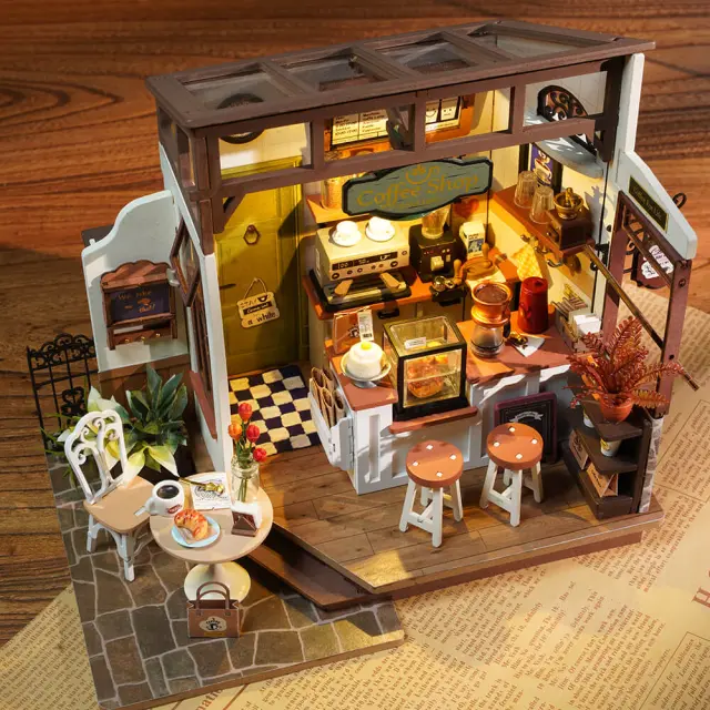 Robotime DIY Miniature House Slow Life Café DG162 3