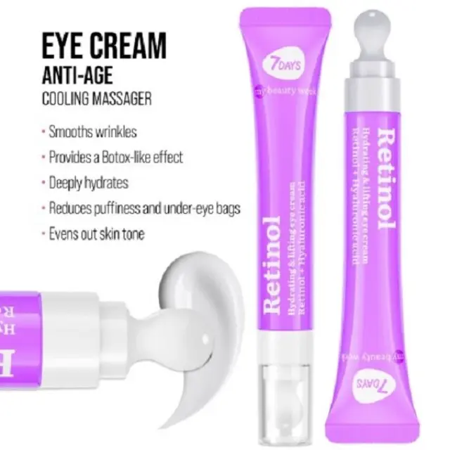 7DAYS My Beauty Week Hydrating & Lifting Eye Cream Αντιγηραντική Κρέμα Ματιών με Ρετινόλη & Υαλουρονικό Οξύ, 18ml 3