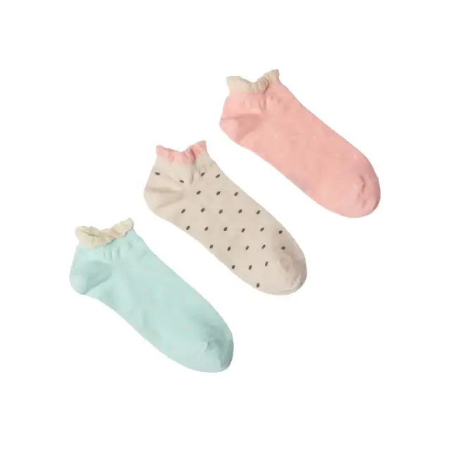 FMS Γυναικείες Κάλτσες Sneaker Pois - 3 Ζεύγη, Χρώμα Pink Pal-Silver-Aqua - ONESIZE