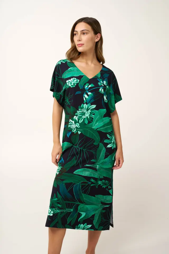 Μακρύ Καλοκαιρινό Φόρεμα Viscose Vamp 24473 BLUE